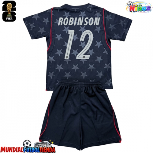 Camiseta Estados Unidos Miles Robinson #12 Segunda Equipación Replica Mundial 2026 para niños mangas cortas (+ Pantalones cortos)